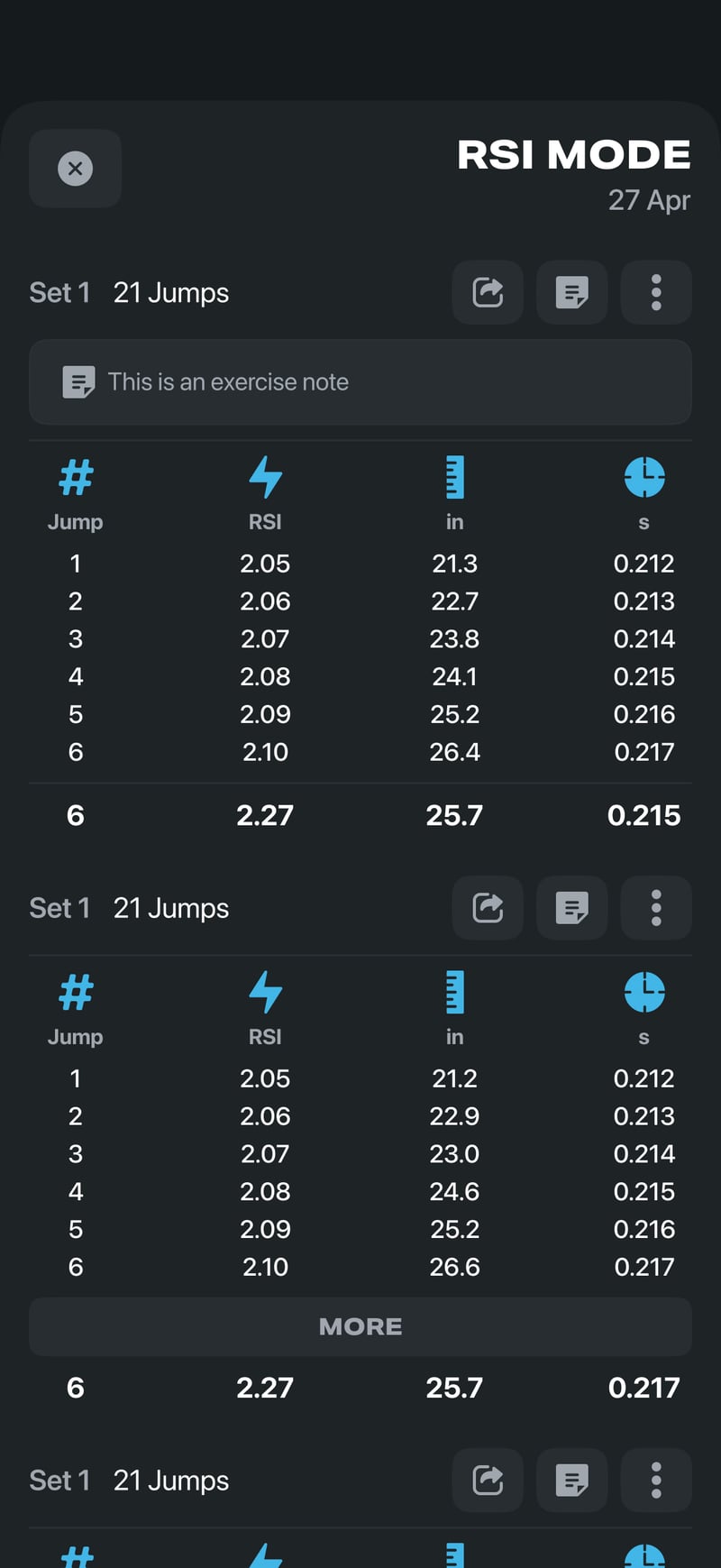 RSI mode view in the OVR Connect app