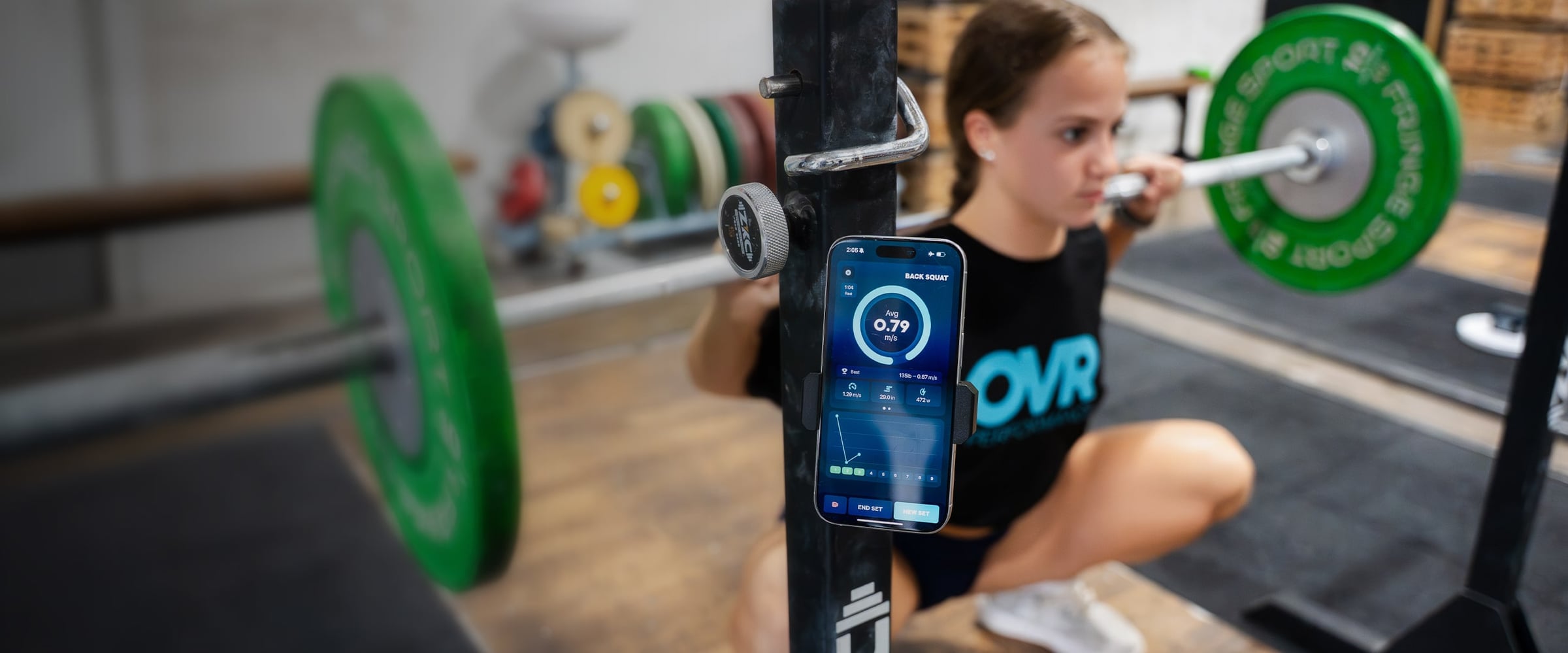 Athlete deadlifting with OVR Velocity