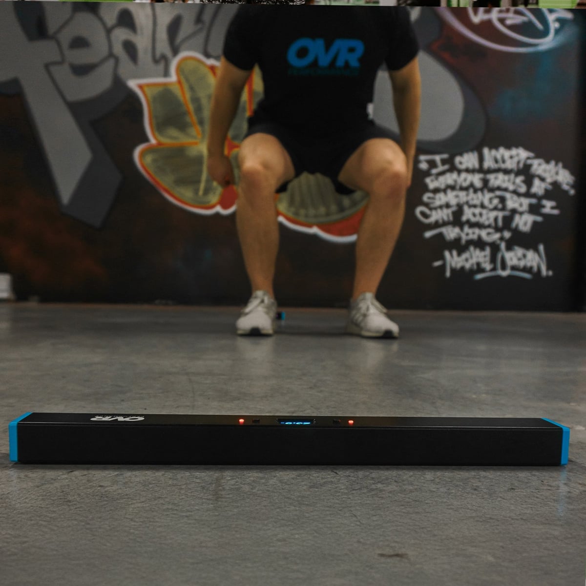 S&C coach testing an athlete on OVR Jump