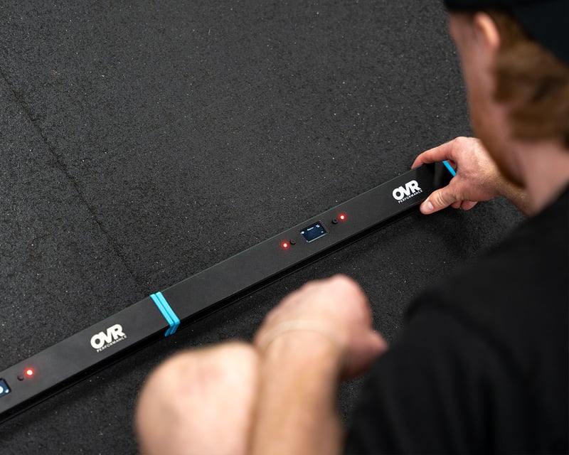 Athlete jumping on the OVR Jump mat