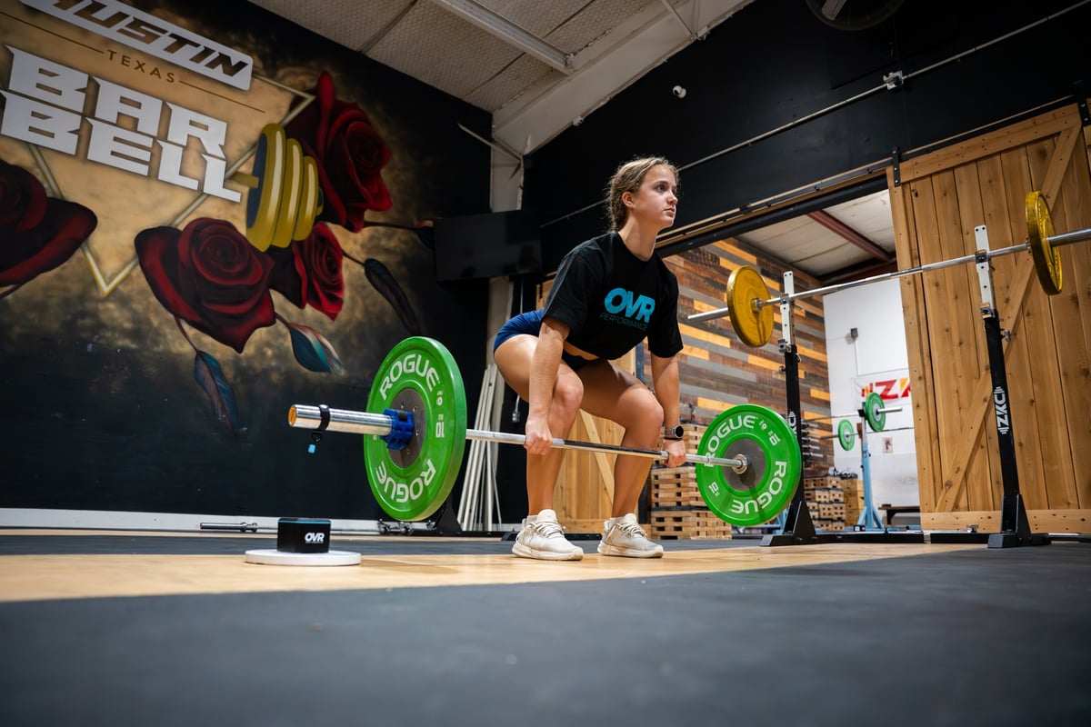 Athlete training with OVR Velocity